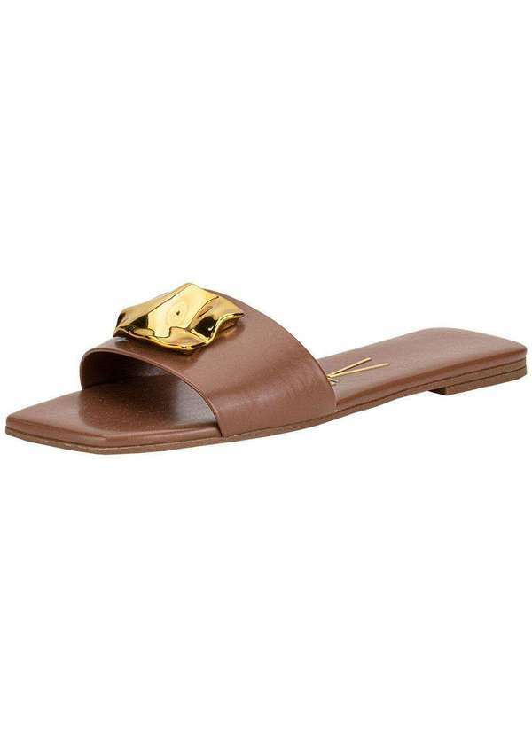 Vista 2 Tamanco Feminino Flat Vizzano 6553100 - Chocolate VIZZANO