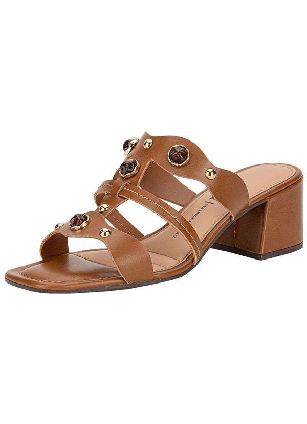 Vista 2 Tamanco Feminino Salto Grosso Dakota Y9582 - Caramelo Dakota
