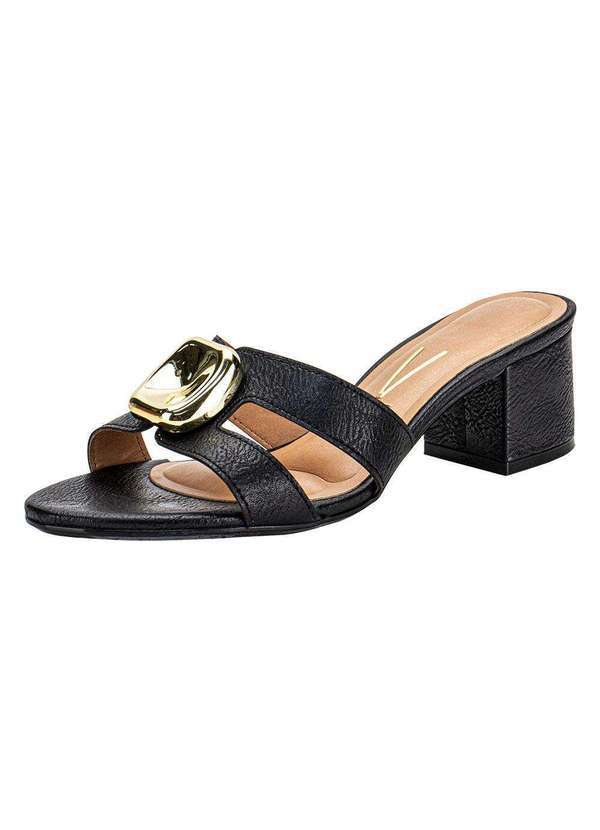 Vista 2 Tamanco Feminino Salto Grosso Vizzano 62911187 - Preto VIZZANO