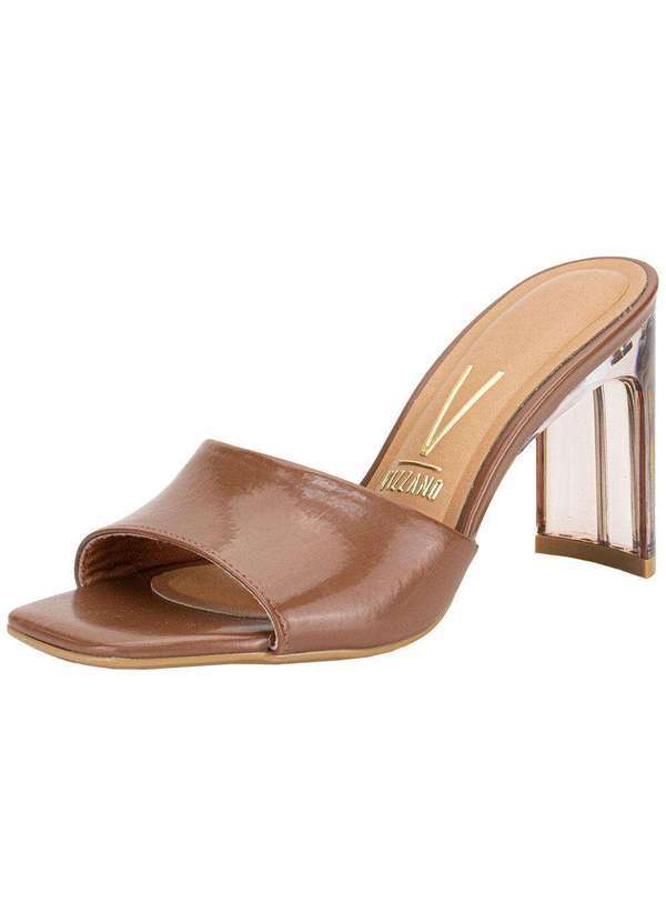 Vista 2 Tamanco Feminino Salto Grosso Vizzano 6457413 Chocolate VIZZANO