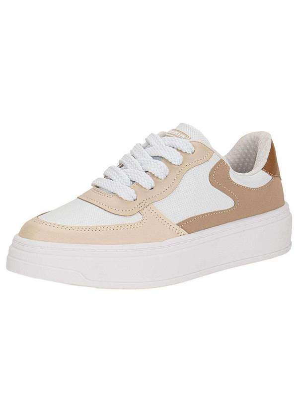 Vista 2 Tênis Feminino Casual Beira Rio 43051112 - Branco/Bege BEIRA RIO