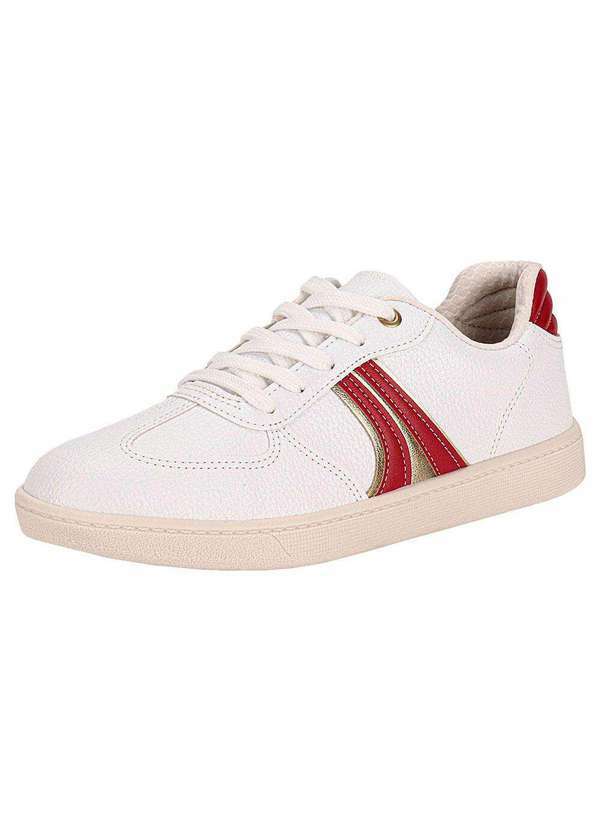 Vista 2 Tênis Feminino Casual Beira Rio 4313105 - Branco/Vermelho BEIRA RIO