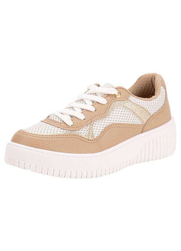 Vista 2 Tênis Feminino Casual Beira Rio 4316107 - Branco/Bege