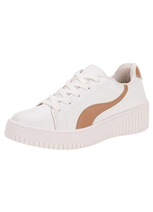 Vista 2 Tênis Feminino Casual Beira Rio 4316110 - Branco/Bege BEIRA RIO