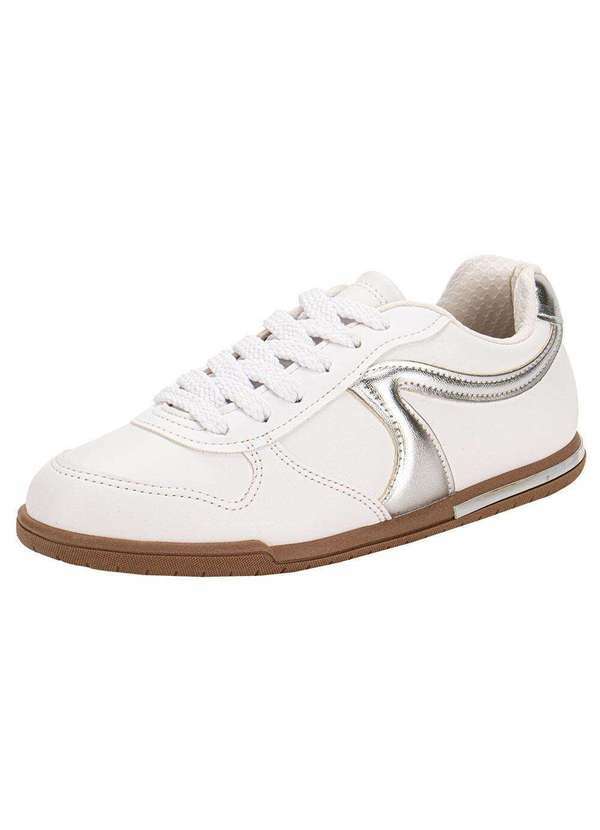 Vista 2 Tênis Feminino Casual Beira Rio 4326101 - Branco/Prata BEIRA RIO
