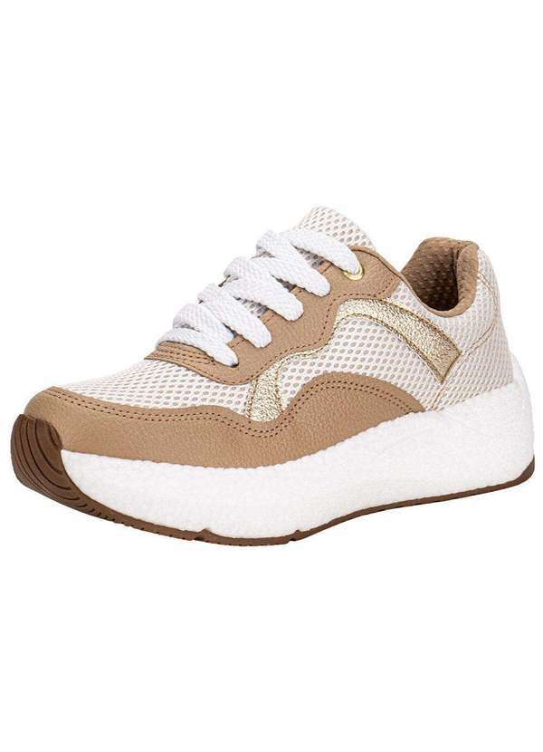 Vista 2 Tênis Feminino Casual Beira Rio 4327102 - Branco/Bege
