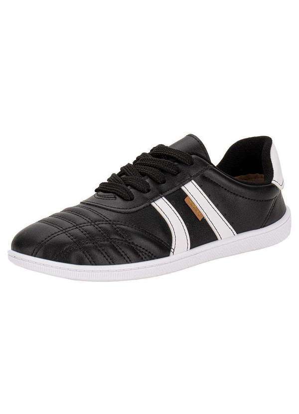 Vista 2 Tênis Feminino Casual Moleca 5605475 - Preto/Branco