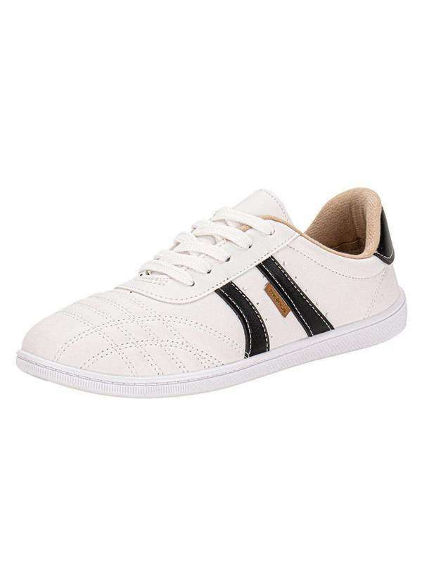 Vista 2 Tênis Feminino Casual Moleca 5605475 - Branco/Preto