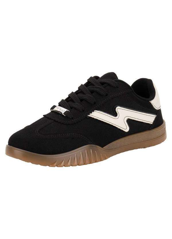 Tênis Feminino Casual Moleca 5817102 - Preto/Camurça