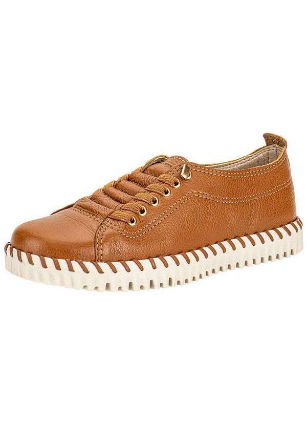 Vista 2 Tênis Feminino Casual Twister Bottero 354304 Caramelo