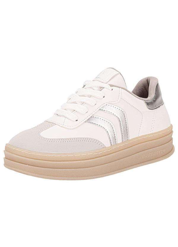 Vista 2 Tênis Feminino Casual Via Marte 156001 - Branco/Cinza