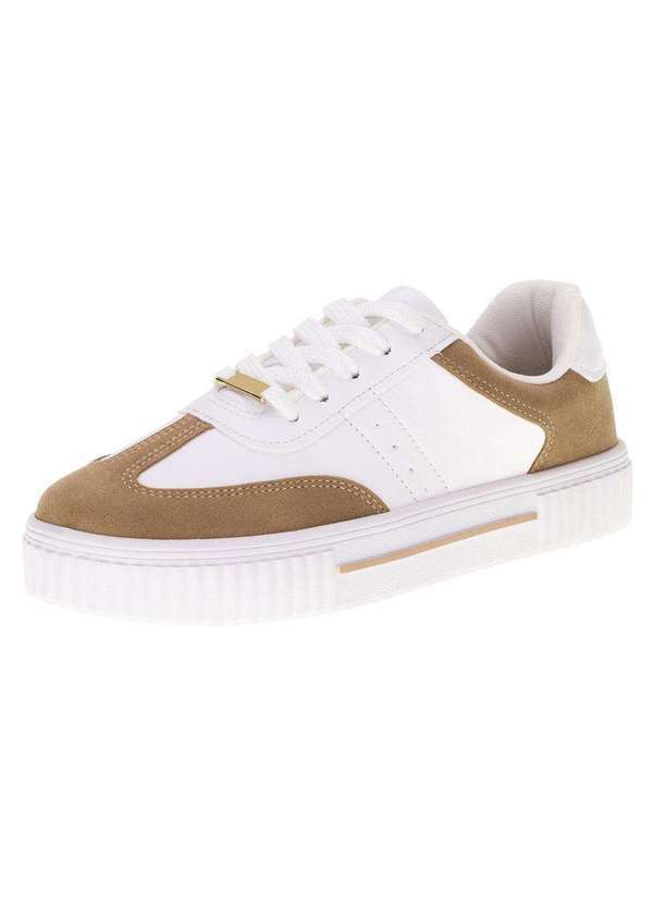 Vista 2 Tênis Feminino Casual Vizzano 1307206 - Branco/Bege