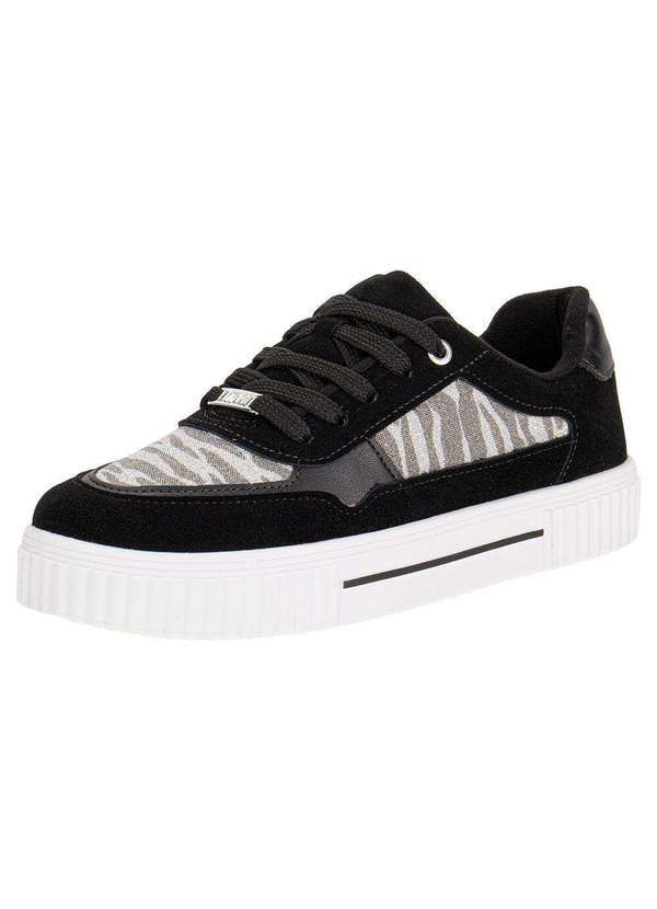 Vista 2 Tênis Feminino Casual Vizzano 1307216 - Preto/Camurça VIZZANO