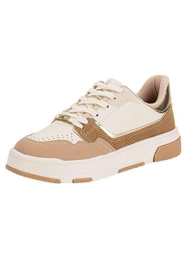 Vista 2 Tênis Feminino Casual Vizzano 1455102 - Bege/Dourado VIZZANO