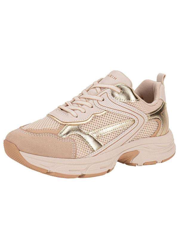 Vista 2 Tênis Feminino Chunky Ramarim 2590132 Bege/Ouro RAMARIM