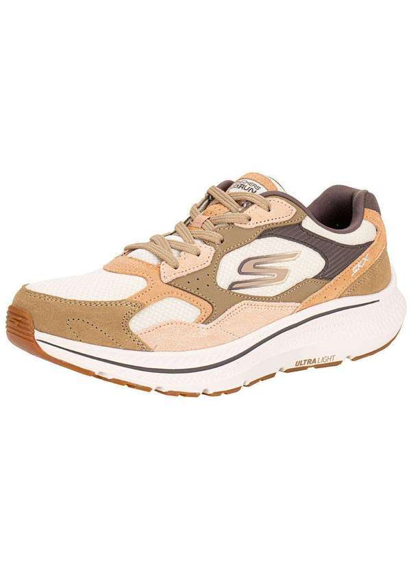 Vista 2 Tênis Feminino Go Run Consistent 2.0 Retro Stride Skechers Bege/Rosa Skechers