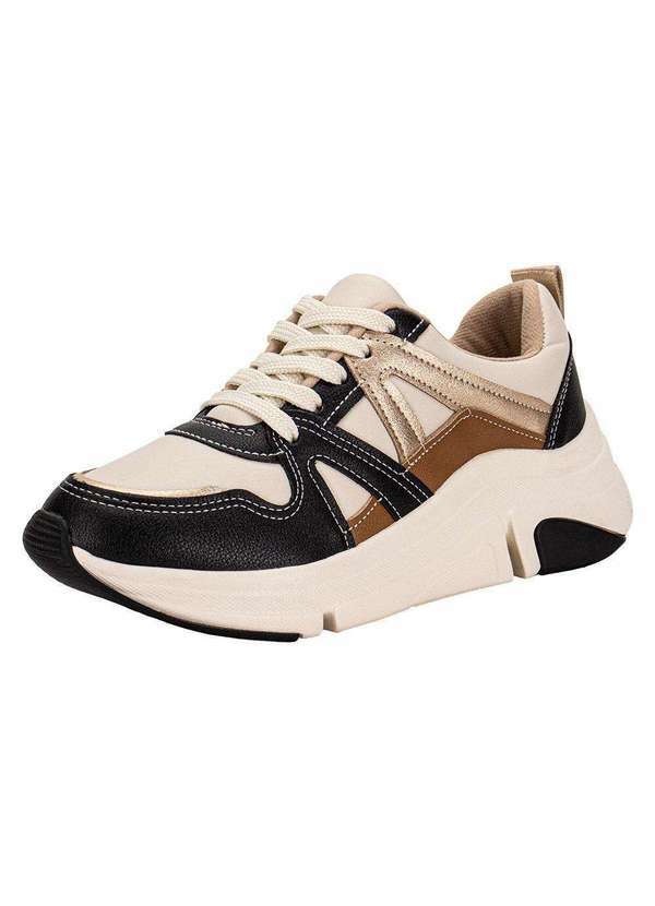 Vista 2 Tênis Feminino Modare 7401102 - Bege/Preto MODARE