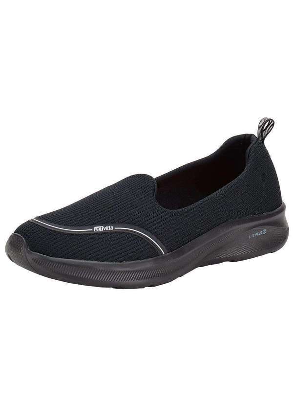 Vista 2 Tênis Feminino Slip On Actvitta 4853100 Preto ACTVITTA