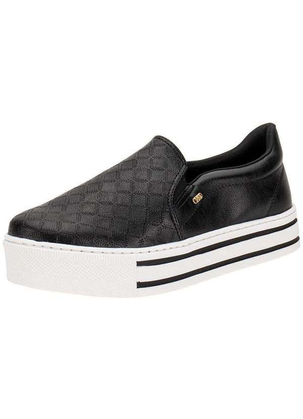 Vista 2 Tênis Feminino Slip On Via Marte 010023 Preto/Branco VIA MARTE