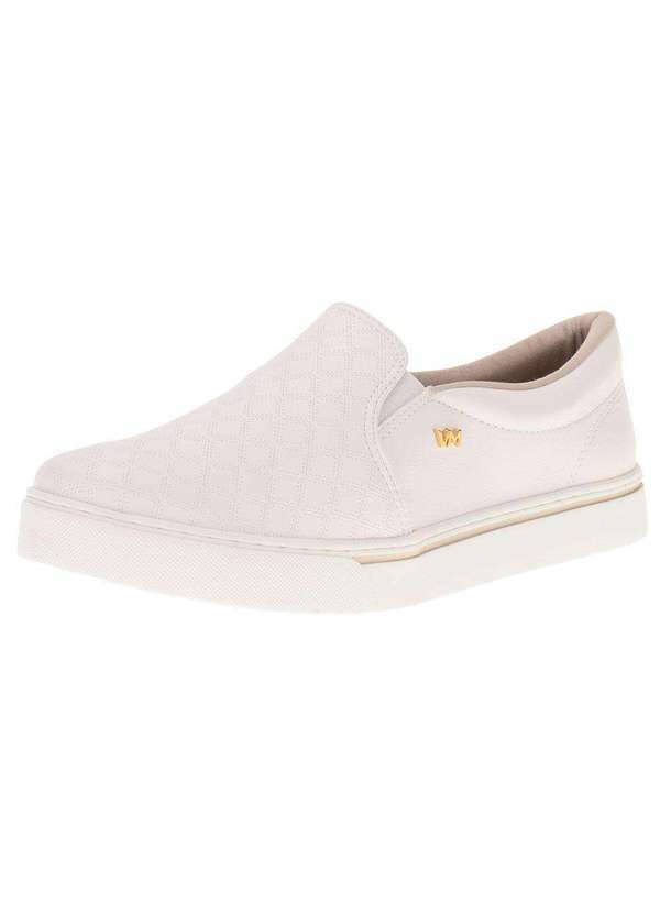 Vista 2 Tênis Feminino Slip On Via Marte - 221402 - Branco 04 VIA MARTE