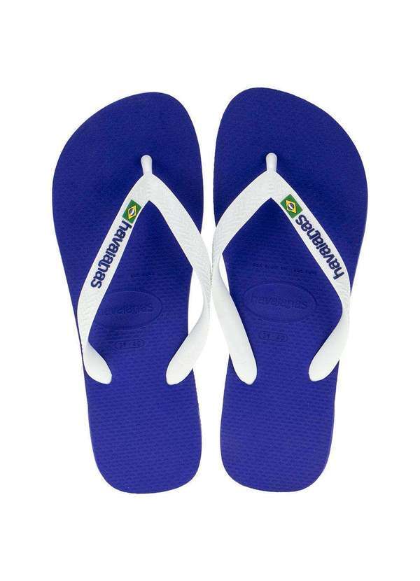 Vista 2 Chinelo Brasil Logo Havaianas - 4110850 - Azul/Branco