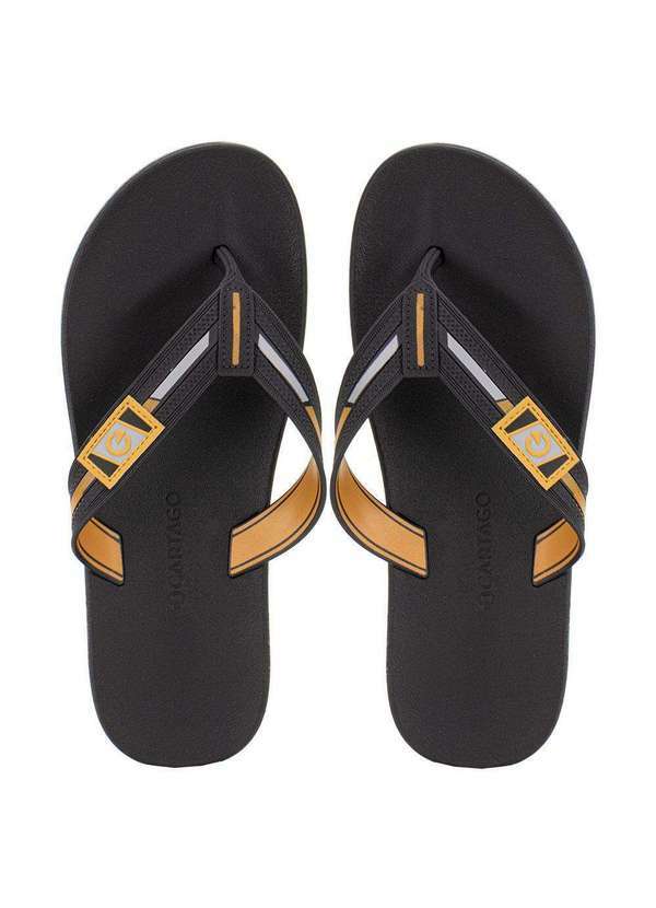 Vista 2 Chinelo Masculino Dublin Ii Cartago 12268 - Preto/Bege