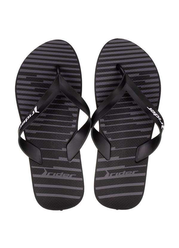 Vista 2 Chinelo Masculino Feel Urban Rider - 12318 - Preto/Cinza Rider