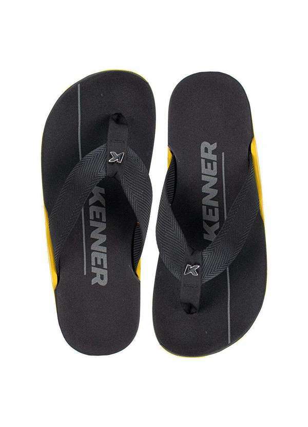 Vista 2 Chinelo Masculino Nk6 Pro Kenner Ejz Preto/Amarelo