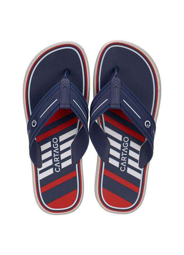 Vista 2 Chinelo Masculino Palermo Ii Cartago 12572 Azul/Vermelho
