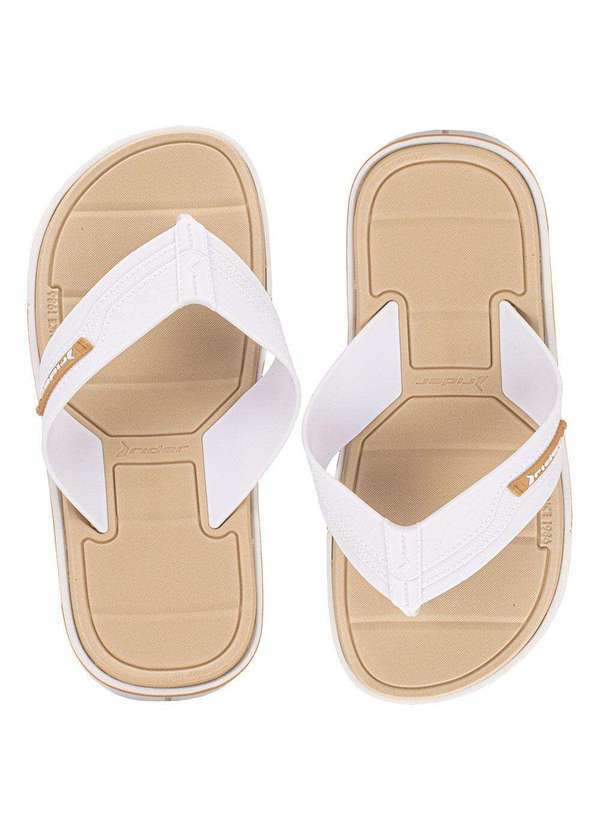 Vista 2 Chinelo Masculino Spin Rider - 11772 - Branco/Bege