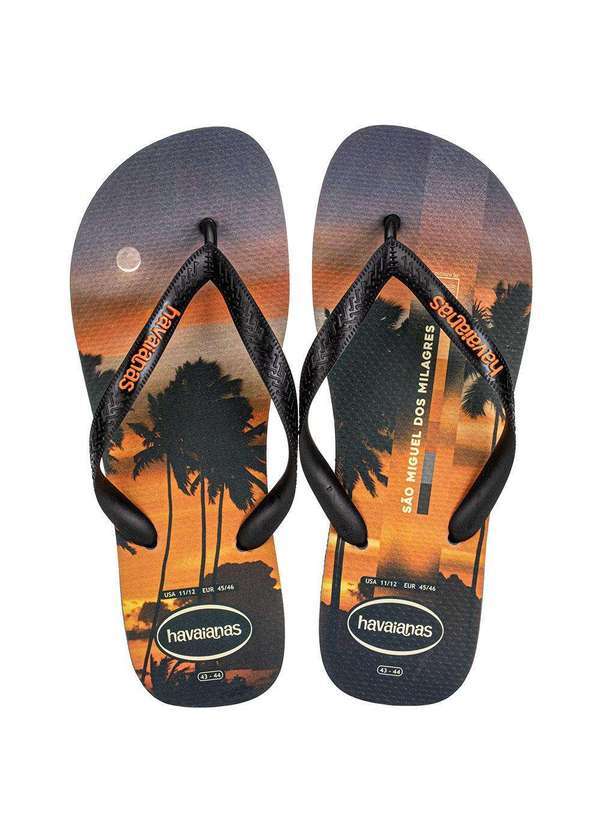 Vista 2 Chinelo Masculino Top Surfer I Havaianas 4149971 Preto/Laranja