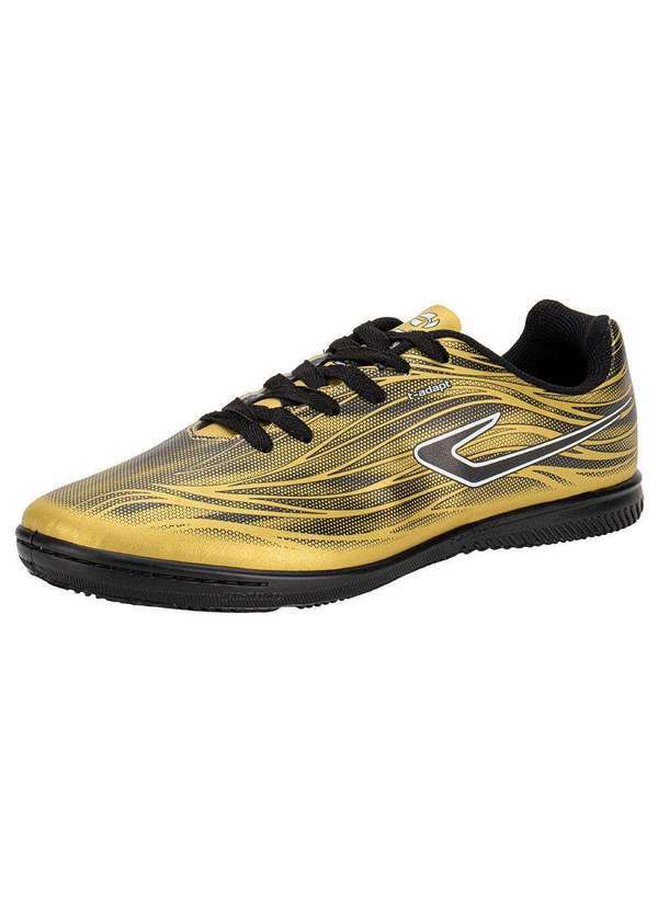 Vista 2 Chuteira Futsal Slick V Topper Tp0492 - Ouro Topper
