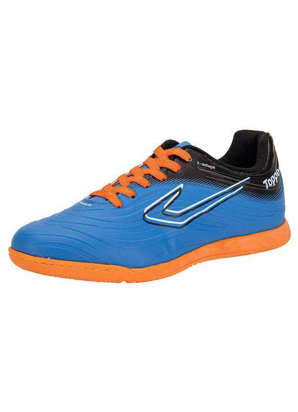Vista 2 Chuteira Masculina Futsal Forza Iii Topper Tp0467 - Azul/Laranja