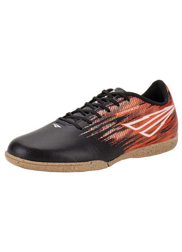 Vista 2 Chuteira Masculina Indoor Tornado Penalty 124286 - Preto/Vermelho