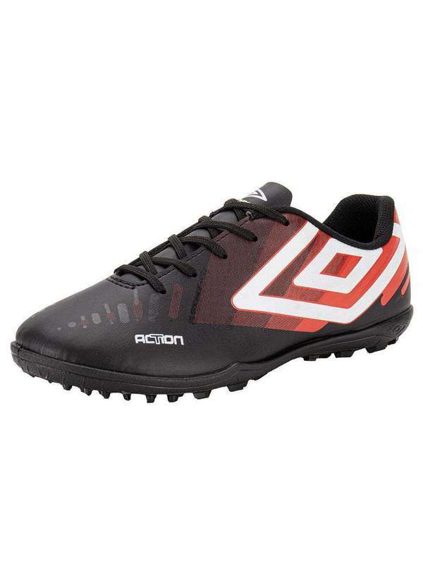 Chuteira Masculina Society Action Umbro U01fb00249 - Preto/Vermelho