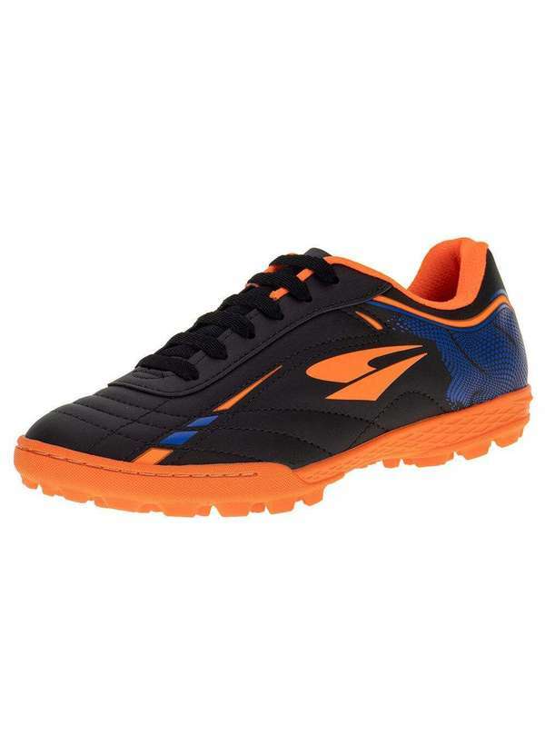 Vista 2 Chuteira Masculina Society Foorcy Dray - 326 - Preto/Laranja Dray