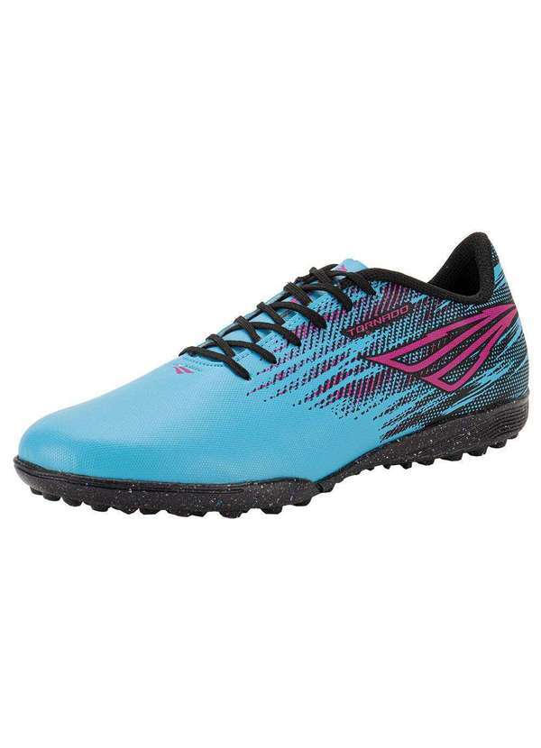 Vista 2 Chuteira Masculina Society Tornado Penalty 242286 - Azul/Rosa