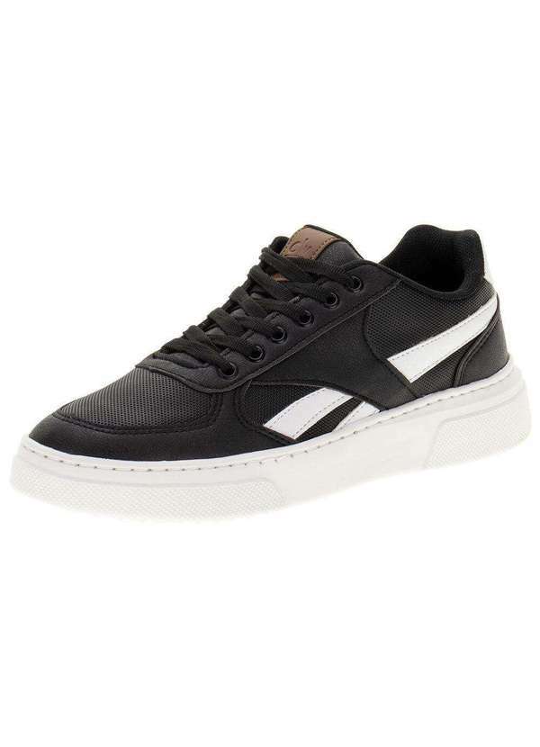 Vista 2 Tênis Masculino Casual Confort Way - 9114 - Preto/Branco Confort Way