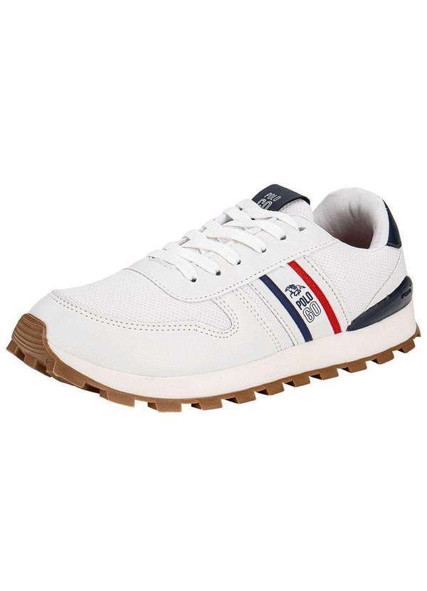 Vista 2 Tênis Masculino Casual Polo Go Go477 Branco/Azul