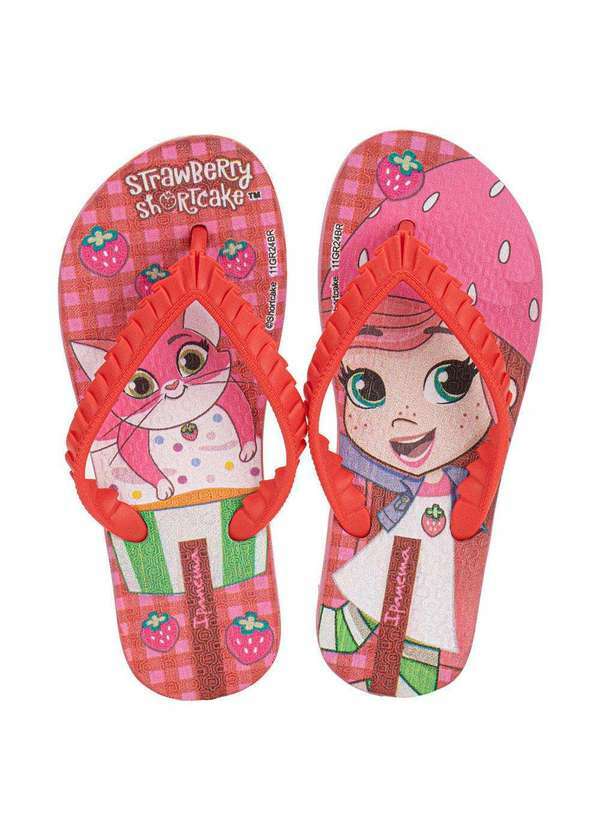 Vista 2 Chinelo Infantil Moranguinho Sugar Ipanema 27291 - Vermelho Ipanema