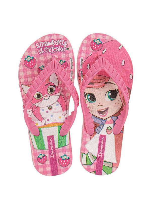 Vista 2 Chinelo Infantil Moranguinho Sugar Ipanema 27291 - Rosa Ipanema