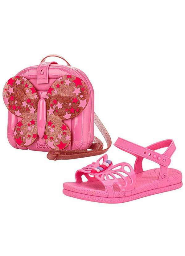 Vista 2 Kit Sandália Barbie Fly Mochila Grendene Kids 23268 Pink GRENDENE KIDS