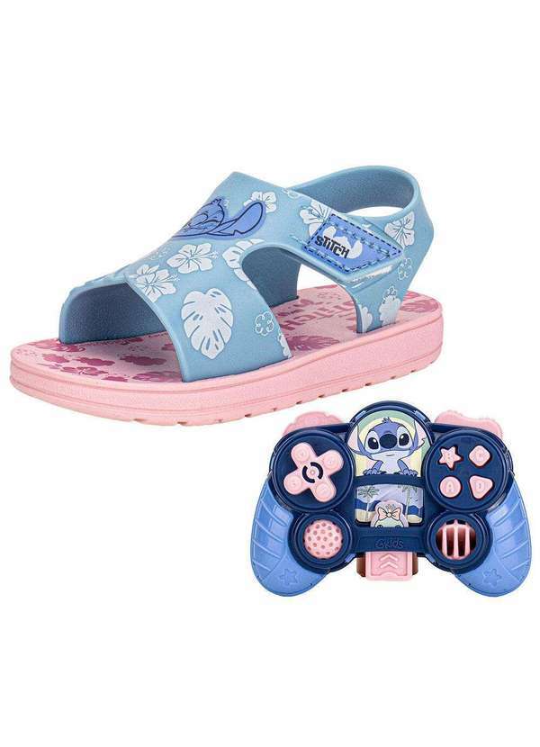 Vista 2 Kit Sandália Infantil Disney Game Time Baby Joystick Grendene Azul/Rosa GRENDENE KIDS GRENDENE KIDS