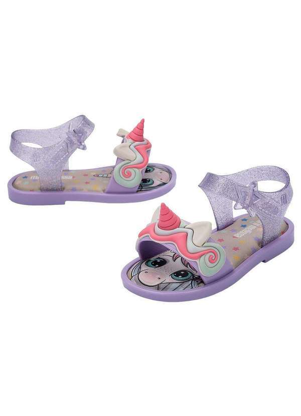 Vista 2 Mini Melissa Mar Sandal Uni Baby 37827 Lilás