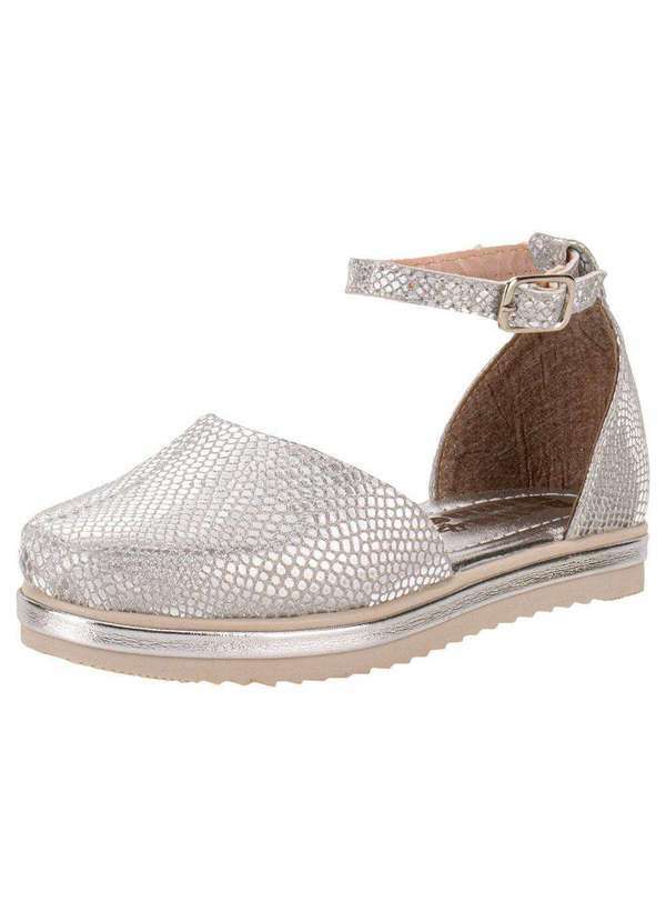 Vista 2 Sandália Infantil Espadrille Bella Ninna 12081 - Prata Bella Ninna