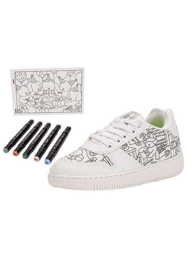 Vista 2 Kit Tênis Infantil Goods e Caneta Touch Minipé Mp2549s Branco