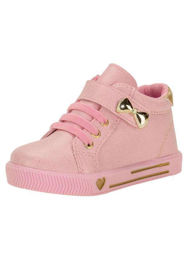 Vista 2 Tênis Infantil Cano Alto Linda Jú 60221 - Rosa Linda ju