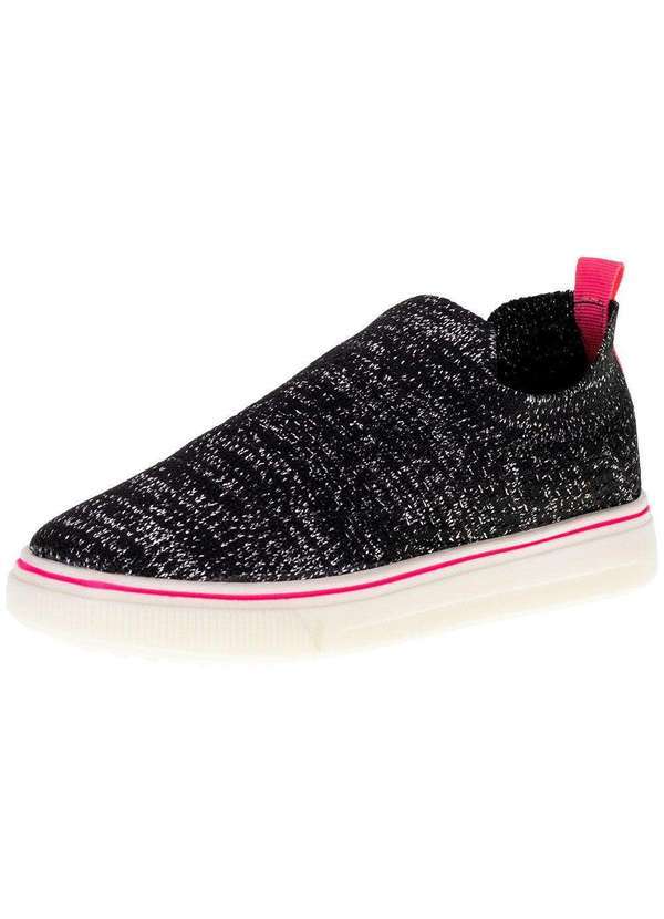 Vista 2 Tênis Infantil Feminino Slip Minipé - Mp2313s - Preto/Rosa