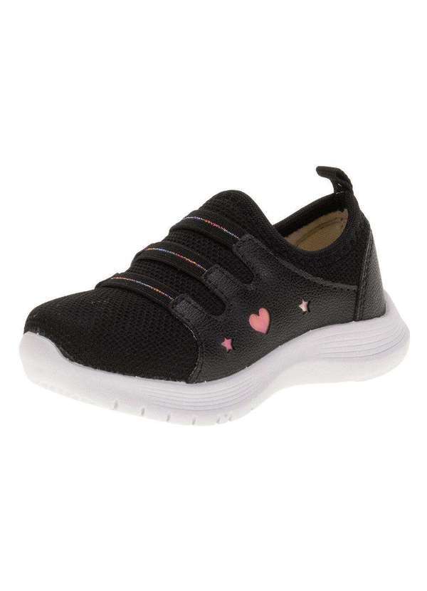 Vista 2 Tênis Infantil Feminino Slip On Lily Kids - 19022 - Preto