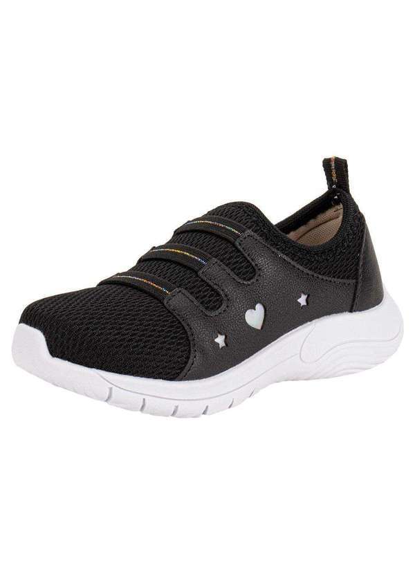 Vista 2 Tênis Infantil Feminino Slip On Lily Kids - 19022 - Preto 01